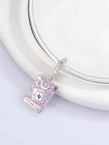 Vintage Mystic Square Dangle Charm Beads, Enamel Tarot Pattern Pendant With Moon Sun Star, Fit European Style Bracelet, DIY Handmade Jewelry Accessory - Multicolor - View 7