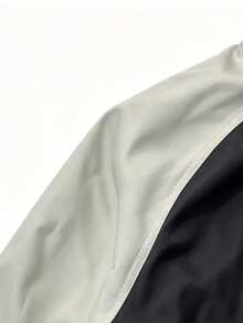 Spring/Autumn Men's Lightweight Cardigan Jacket, Color Block Design, Zipper Closure, Fashionable Fit, Suitable For Daily Casual Streetwear And Hiking - Black - View 6