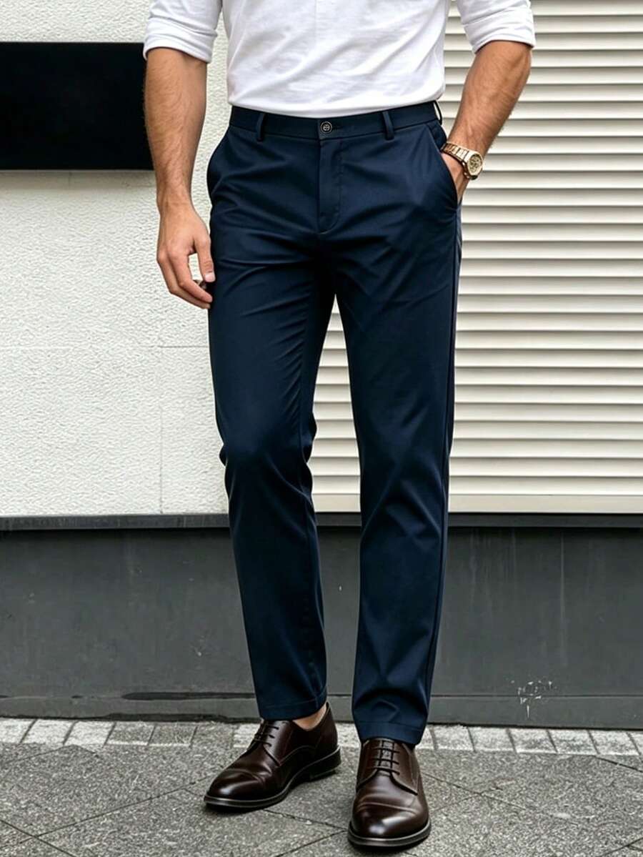 Men's All-Season Commute Casual Business Suit Pants - Royal Blue - View 1