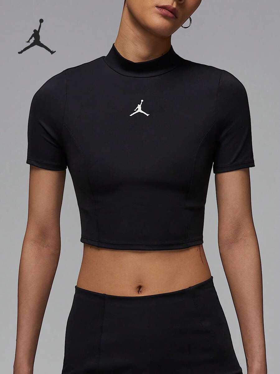 Nike/Jordan Women's Knit Short Mock Neck Casual Short Sleeve HJ0084-010 - HJ0084-010 - View 1