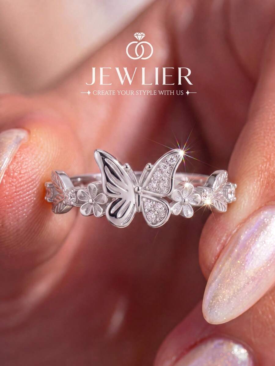 1pc Lucky Butterfly Ring, Multiple Sizes Available, Suitable For Women, Ideal Choice For Date Gift Or Exquisite Jewelry
