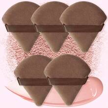 24pcs 15pcs 8pcs/5pcs Triangle Sponge Puff For Loose Powder Setting Makeup Face Soft Triangle Puff Suitable For Loose Powder Body Fan Velvet Makeup Sponge Foundation Blending Sponge Set Beauty Makeup Tools - Brown - View 10