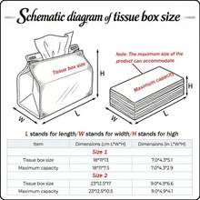 1pc Tissue Box Storage Organizer, Minimalist Pattern - Watermelon Slice Design, Durable Polyester Fabric, Available In Two Sizes, Multi-Functional Napkin Dispenser, Suitable For Home, Car And Party Decoration, Tissue Box Holder, Napkin Box, Tissue Box Cover - A - View 4