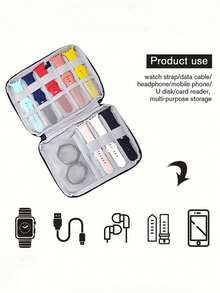 Elegant Watch Band Storage Box, Holds 8 Elastic Bands, Includes Zipper Pocket, Suitable For Travel And Digital Accessory Storage, Perfect Gift For Watch Enthusiasts, Compact Storage Box (Random Internal Layout) - Multicolor - View 9
