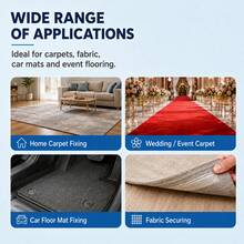 Heavy Duty Fiberglass Mesh Double Sided Tape Strong Tear-Resistant Adhesive Carpet Tape Residue-Free Easy Cut For Rug Car Mat Wall Decor DIY Craft Wedding Event Flooring - Yellow - View 11
