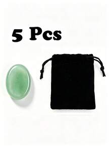 QYDCX 1/3/5 Pcs Natural Thumb Worry Stone Polished Crystal Palm Stone With Black Velvet Pouch, For Meditation Home Table Decor DIY Craft Gift - Multicolor - View 18