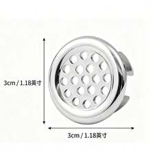 4-Piece Ceramic Countertop Sink Overflow Cover & Drain Accessories – White Decorative Bathroom Fixtures - Silver - View 1
