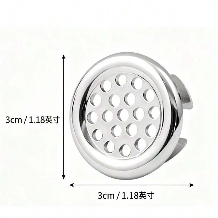 4-Piece Ceramic Countertop Sink Overflow Cover & Drain Accessories – White Decorative Bathroom Fixtures - Silver - View 1