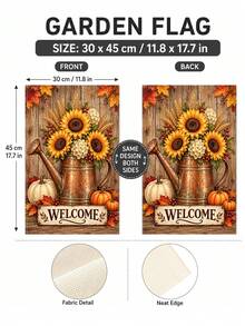 5 Designs Fall Decor Garden Flag Set, Pumpkin Harvest Maple Leaf Sunflower Lantern Welcome Pattern, Rustic Farmhouse Outdoor Yard Flag For Porch Lawn Garden Decoration, Thanksgiving Seasonal Home Decor - A - View 13