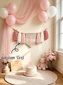 Custom High Chair Banner, Personalized 1st Birthday Banner, Custom Name High Chair Banner, Party Supplies Decoration Banner, Celebration Birthday Party Background Aesthetic Hanging Decor, Personalized Gift - Multicolor - View 2