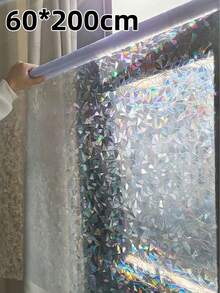 3D Semi Transparent Rainbow Decorative Glass Electrostatic Film Adhesive Free Color Vinyl Glass Window Decoration Sticker Living Room Christmas Party LPS Christmas Background Curtain - Multicolor - View 12