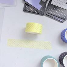 Aesthetic Multi-Color Polka Dot Washi Tape Roll, Cute Dot Pattern Decorative Masking Tape, Removable Self-Adhesive Paper, Suitable For Diary, Notebook, Photo Album Decoration - A - View 11