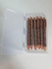 7/4pcs Leopard Print Highly Attractive Retractable Pen Set, (Includes 6/3 Pens + 1 Pen Box), Paired With 1.0mm Black Ink Refill, Vintage Neutral Pen, Back To School Stationery, Suitable For Students Practice And Office Use, Boxed For Personal Use Or Gift Giving - Ballpoint Pen - View 13