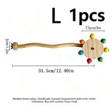 1pc Bird Toy Parrot Toy Colorful Bead Rotating Windmill Perch Stand Bird Cage Accessory Bird Supplies Suitable For Small And Medium-Sized Birds (Random Color) - A+B - View 14