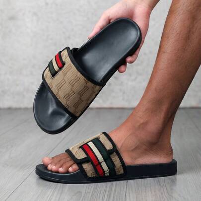 Men's Couple Floral Print Webbing Outdoor Comfortable Casual Shoes Lightweight Anti-Slip Home Slippers Durable Breathable Sandals Outdoor Daily Wear Men's Beach Slippers