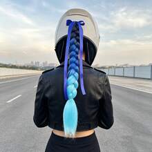 Wig Braid For Helmet Decoration,Helmet Braids With Monster Claw Reflective Scratch Stripe Vinyl Sticker And Detachable Bow Ribbon,Motorcycle Helmet Wig Braid, Many Colors Bicycle Helmet Braids Hair Tails (Helmet Not Included) - Multicolor - View 13