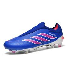 1 Pair World Cup Style Latest Men's Football Shoes, AG Long Stud Turf Training Boots - Blue - View 8