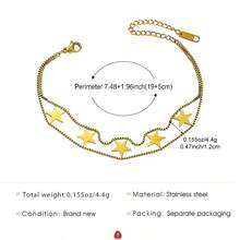 Wavy Snake Chain Choker,304 Stainless Steel Star Camellia Rhinestone Flower Necklace Women Stackable Jewelry - Yellow Gold - View 9