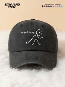 1pc Classic Baseball Cap Printed With "No Golf Today." Pattern, Lightweight & Comfortable All-Season Wearable Multi-Functional Duck Bill Hat, Unisex Outdoor Casual Sports Cap Suitable For Daily Life And Street Outings - A - View 11