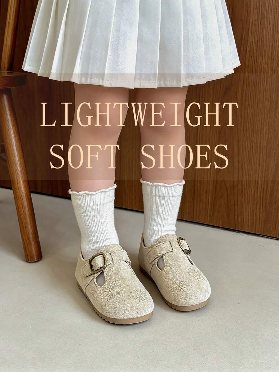 3-8 Years Old Girls Full Coverage Loafers, Wide Toe Box Design, Non ...