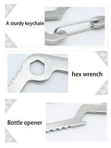 Small D-Shaped Bottle Opener Spring Hook Carabiner Shark EDC Multi-Function Clip Anti-Loss Rope Climbing Hook Rope Tool Keychain Bag Decoration Car Keychain Accessory Men's Keychain Women's Keychain Wallet Chain Friend Gift Birthday Gift - Multicolor - View 7