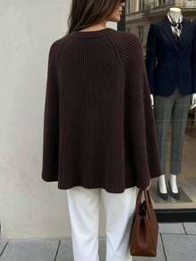 Women's New Autumn/Winter Round Neck Long Sleeve Knit Top, Elegant - Dark Coffee - View 8