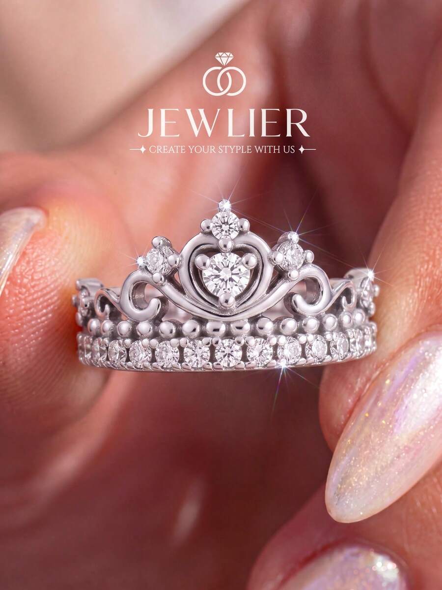 1 buah Cincin Mahkota Hati, Tersedia Berbagai Ukuran, Cocok untuk Gadis dan Wanita Modis, Pilihan Ideal untuk Hadiah Kencan atau Perhiasan yang Elegan