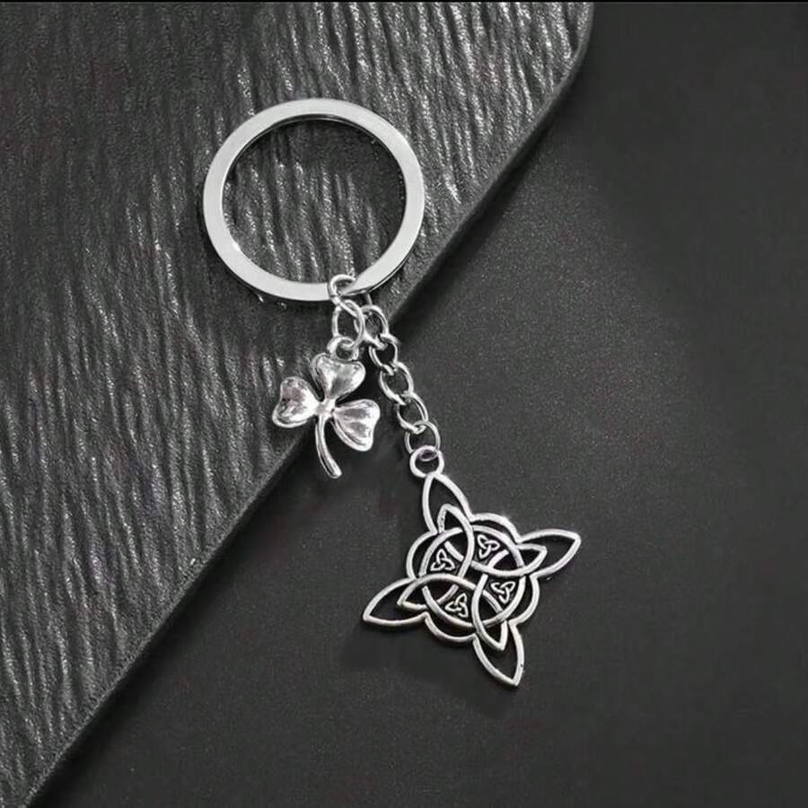 Cross-Border New Alloy Celtic Knot Sunflower Clover Keychain, Vintage Hollow Totem Bag Charm, Key Pendant Wholesale - Multicolor - View 1