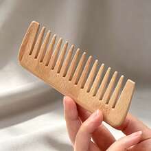 1 buah Sisir Rambut Kayu Bambu untuk Pria dan Wanita, Sisir Pijat Rambut Bergigi Lebar untuk Penggunaan di Rumah, Sisir untuk Rambut Panjang dan Pendek, Sisir Bambu Datar Portabel untuk Penggunaan di Rumah, Tanpa Gagang - MultiWarna - View 1