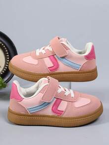 Sepatu Sneakers Anak Perempuan Shu Rui Warna Pink Manis, Sepatu Kasual Praktis dengan Perekat Velcro, Serbaguna untuk Penggunaan Sehari-hari di Dalam dan Luar Ruangan - Berwarna merah muda - View 5