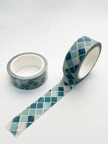 2 Rolls Geometric Striped Pattern Washi Tape Set - Exquisite Creative Foil Stamping Craft, Creative Fine Striped Tape Rolls, Suitable For Diary Decoration, Scrapbooking And Handicrafts, Ideal Choice For Unique Gift Wrapping And Party Decoration, Perfect For Back To School Season - Multi-color - View 24