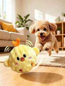 1/2pcs Pet Dog Sound Chasing Toy, Chick Shaped Soft Plush Material, Spiky Ball Core With Built-In Squeaker, No Battery Required, Interactive Play Toy Suitable For Small And Medium Cats And Dogs - Multicolor - View 11