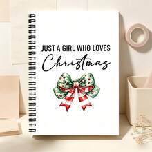1pc A5 Spiral Coil Notebook - Christmas Spiral Notebook Diary - Ideal Holiday Gift And Notebook - Cover Features Santa Claus Design, Red Background With Snowflake And Candy Cane Patterns - Perfect For Holiday Office Needs Back To School Back To School - Christmas Notebook - View 8