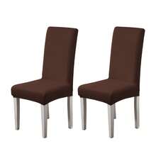 1/2/4/6pcs Solid Color Chair Covers, Decorative Dust-Proof Elastic Full-Coverage Chair Covers, Removable And Washable - Multi-color - View 43