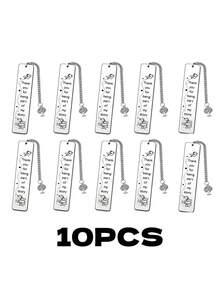 10pcs Stainless Steel Inspirational Bookmarks, Inspirational Bookmark Gift For Teachers - Multicolor - View 6