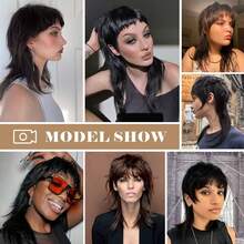 Halloween Mullet Wig For Men And Women, 70s 80s Pop Rock Style, Unisex Adult Fancy Dress Costume Party Wig - Natural Black - View 7