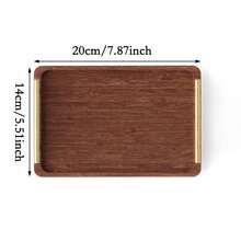 2D Flat Bamboo Tray Solid Wood Rectangular Tray Premium Home Use Cup Tea Tray Wooden Bread Holder No Electricity Required - Coffee Brown - View 7