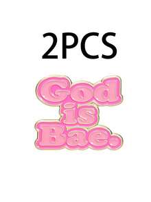 God's Beloved Bubble Letter Brooch Sweet Cool Faith Brooch Bag Jacket Accessory Gift - Multicolor - View 16