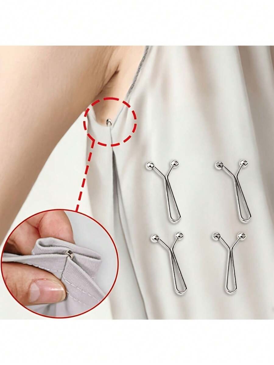 4pcs/Outdoor Seamless Invisible Tool - Sleeveless Clothing Armpit Shrinkage Tool - No Sewing Required; Shrink Sleeve Cuff - Protect Armpit; Prevent Contact - Multi-Functional; Suitable For Various Clothing; Pants