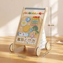 Wooden Baby Walker With Wheels, Adjustable Speed, Building Blocks For Toddlers 18 Months And Up. - 1 - View 7