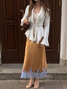 Women's Autumn French Fashion Elegant Solid Color Sweater, Commute/Business - White - View 8