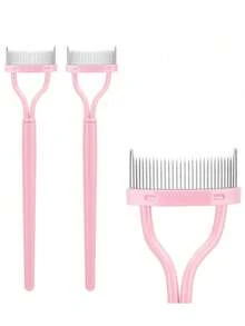 4/2/1pc Metal Tooth Eyelash Comb Separator With Lid, Used For Combing And Separating Eyelashes, Women's Makeup Tool, Suitable For Travel, Vanity, Bedroom Use, Cosmetics, Christmas Gift, Women's Gift - Multicolor - View 11