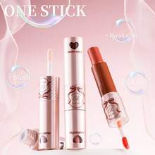 CZEL Kuzhi Dual-Color Multi-Use Lip & Cheek Stick, Lipstick Blush Highlighter Stick, Dewy Korean-Styde Nude Makeup, Portable - A05 - View 2