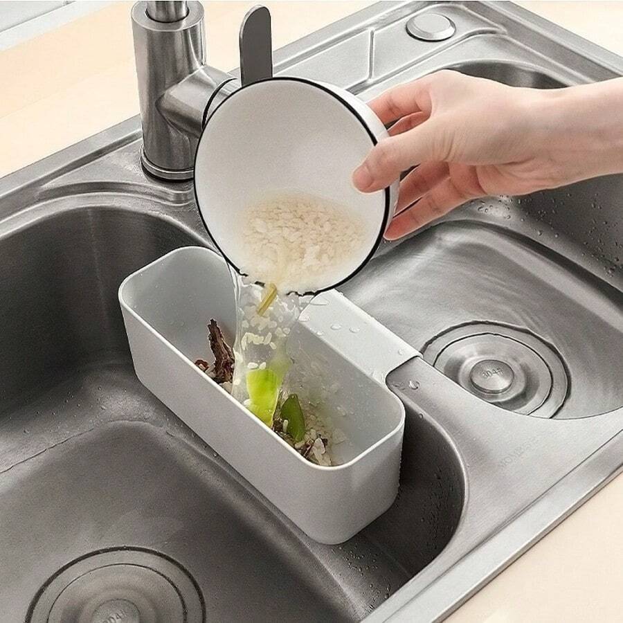 1pc Kitchen Sink Strainer Basket, Multi-Functional Slot-Style Sink Filter Basket, Vegetable & Fruit Washing & Draining Basket, Convenient For Holding Sponge/Cloth, Quickly Filter Residue To Prevent Decay And Odor - Multicolor - View 1