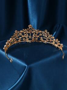 Women's Gold Crown - Rhinestone Design, Suitable For Weddings, Birthdays, Parties, Halloween Costumes And Balls, Also A Beautiful Gift Choice. - Gold - View 3