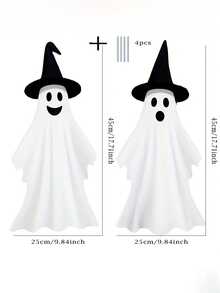 2pcs/Set 2D Flat Halloween Ghost Yard Stakes, Holiday Decor Yard Decoration Stakes, Acrylic Signs, Horror Atmosphere Decor Props, Halloween, Outdoor, Garden Photo Background, Party Props - Multi-color - View 12