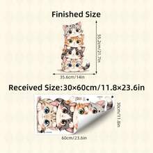 1pc Baby Cat Stacked Cartoon Wall Sticker, PVC Removable Decal, Suitable For Door Switch Wall Decoration, Cute Kids Room Decor, Cartoon Wall Sticker, Nursery - Multicolor - View 13