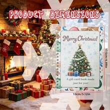1pc Christmas Gift Card Book Holiday Gift Card Holder, Christmas Gift Book With Gift Card Slots, Santa Claus, Christmas Tree, Gingerbread Man Pattern Cover, Portable Spiral Bound Gift Card Holder, Stationery Supplies - Christmas Gift Book - View 12