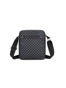 Men's Classic Vintage Vertical Shoulder Crossbody Bag With Large Capacity And Layered Storage Backpack For Daily Commuting And Leisure Activities - Black - View 8