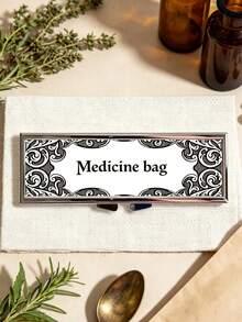 「Medicine Bag」印花藥盒，復古歐式藥丸分藥盒，便攜式藥丸分藥盒，精準 1-2 顆藥丸分藥盒，便利藥物收納盒，易用設計，塑膠材質，便攜旅行藥盒，分藥盒，大容量藥物盒，返校季，返校禮物，母親節禮物，萬聖節，聖誕禮物 - 彩色 - 查看 4